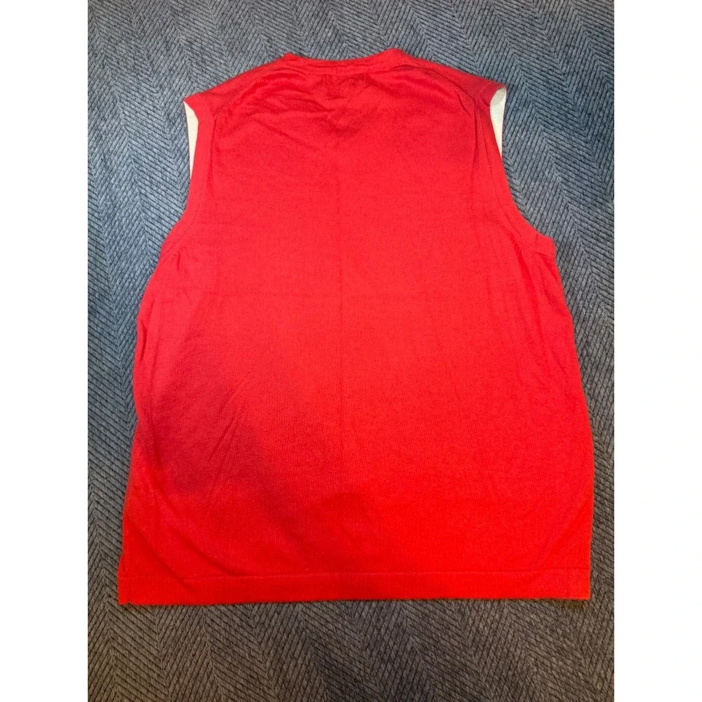Banana Republic V-Neck Sweater L Red Silk Cotton Cashmere Minimalist Old Money